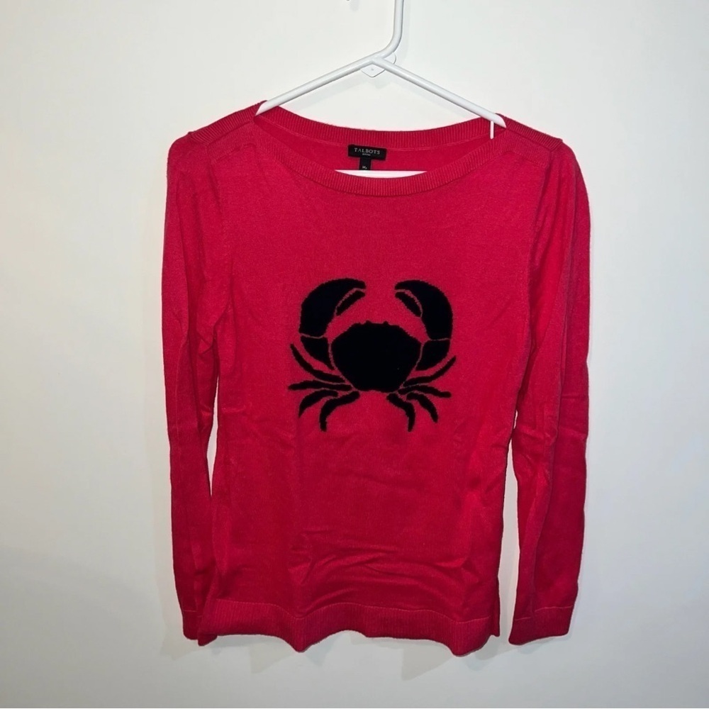 Talbots Black and Pink Graphic Long Sleeve Tee